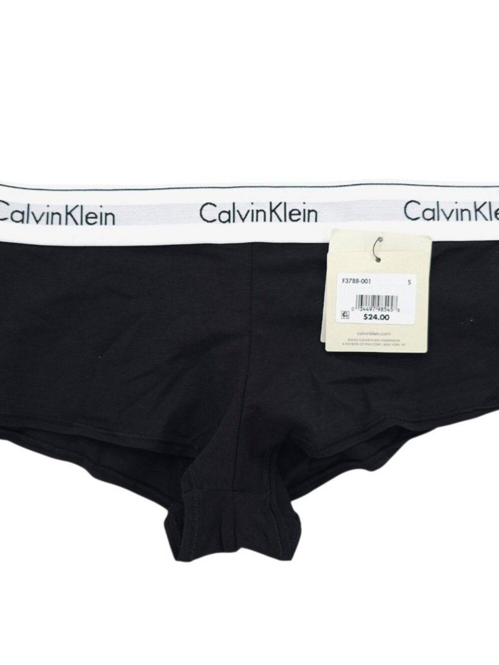 NWT CALVIN KLEIN Women's Black Icon Cotton Modal Boyshort F3788 Size SMALL